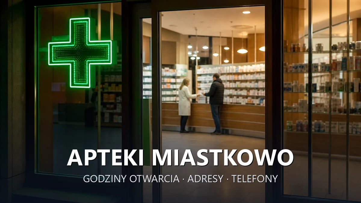 Apteki Miastkowo, powiat łomżyński - adresy, telefony, godziny otwarcia
