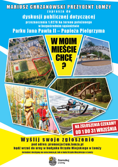 Jak zagospodarować teren obok Parku Jana Pawła II - Papieża Pielgrzyma? Zgłoś swój pomysł!