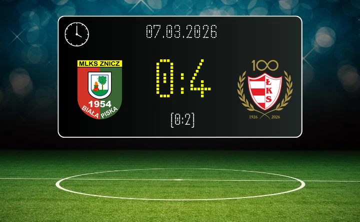 [PIŁKA NOŻNA] Znicz Biała Piska – ŁKS Łomża 0:4 – mecz w Betclic 3. Liga Grupa 1 (Grupa I)