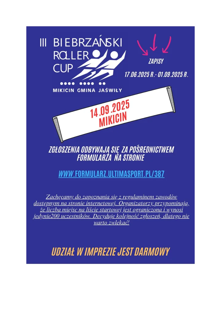 III Biebrzański Roller Cup – wyścigi na rolkach - Mikicin
