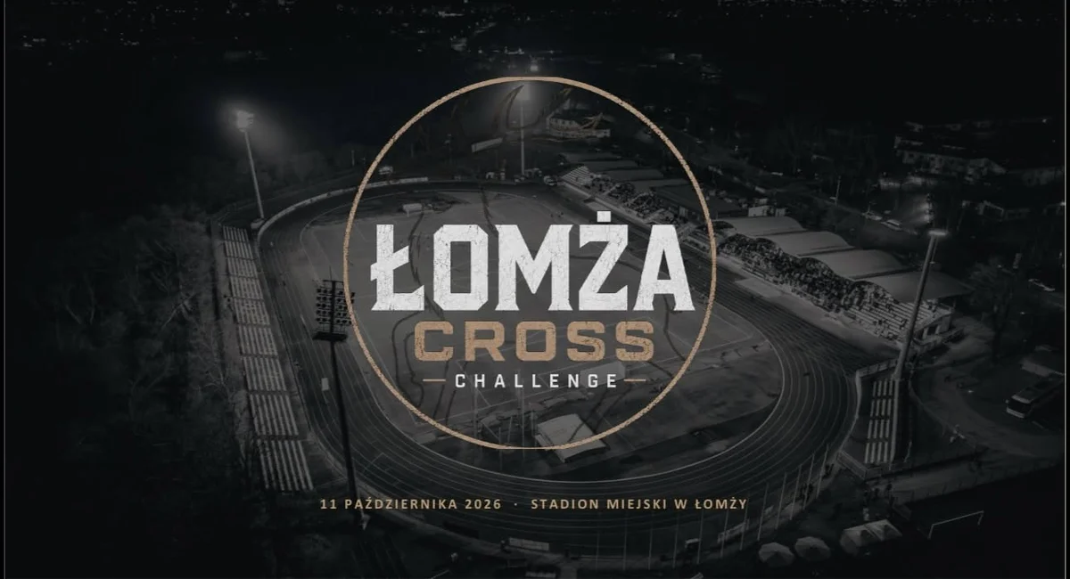 Grafika promocyjna wydarzenia Łomża Cross Challenge: bieg i wyzwanie