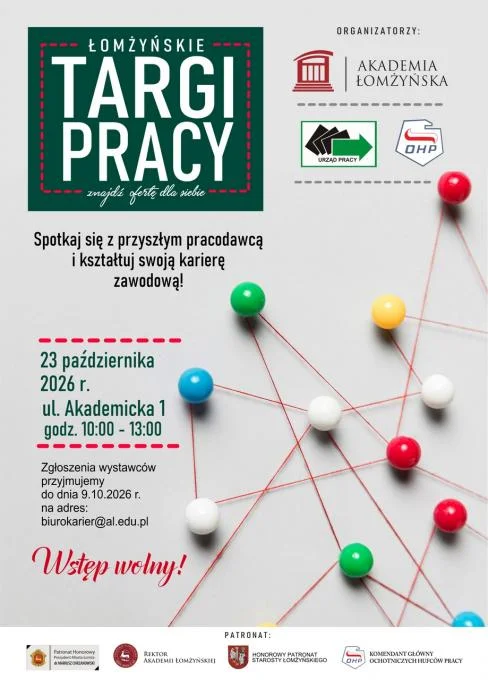 Grafika promocyjna wydarzenia Łomżyńskie Targi Pracy