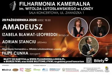 Grafika promocyjna wydarzenia Amadeusz – koncert ze skrzypcami i altówką