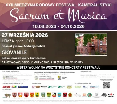 Grafika promocyjna wydarzenia Giovanile na Festiwalu „Sacrum et Musica”