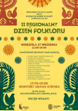 Grafika promocyjna wydarzenia II Regionalny Dzień Folkloru nad Narwią w Łomży