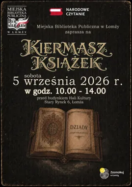 Grafika promocyjna wydarzenia Kiermasz książek podczas Narodowego Czytania