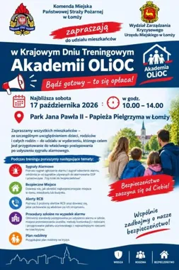 Grafika promocyjna wydarzenia Krajowy Dzień Treningowy Akademii Ochrony Ludności i Obrony Cywilnej