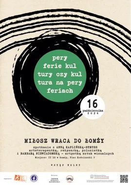 Grafika promocyjna wydarzenia Miłosz wraca do Łomży. Spotkanie w II LO w Łomży