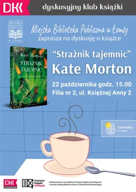 Grafika promocyjna wydarzenia Spotkanie Dyskusyjnego Klubu Książki – rozmowa o „Strażniku tajemnic”