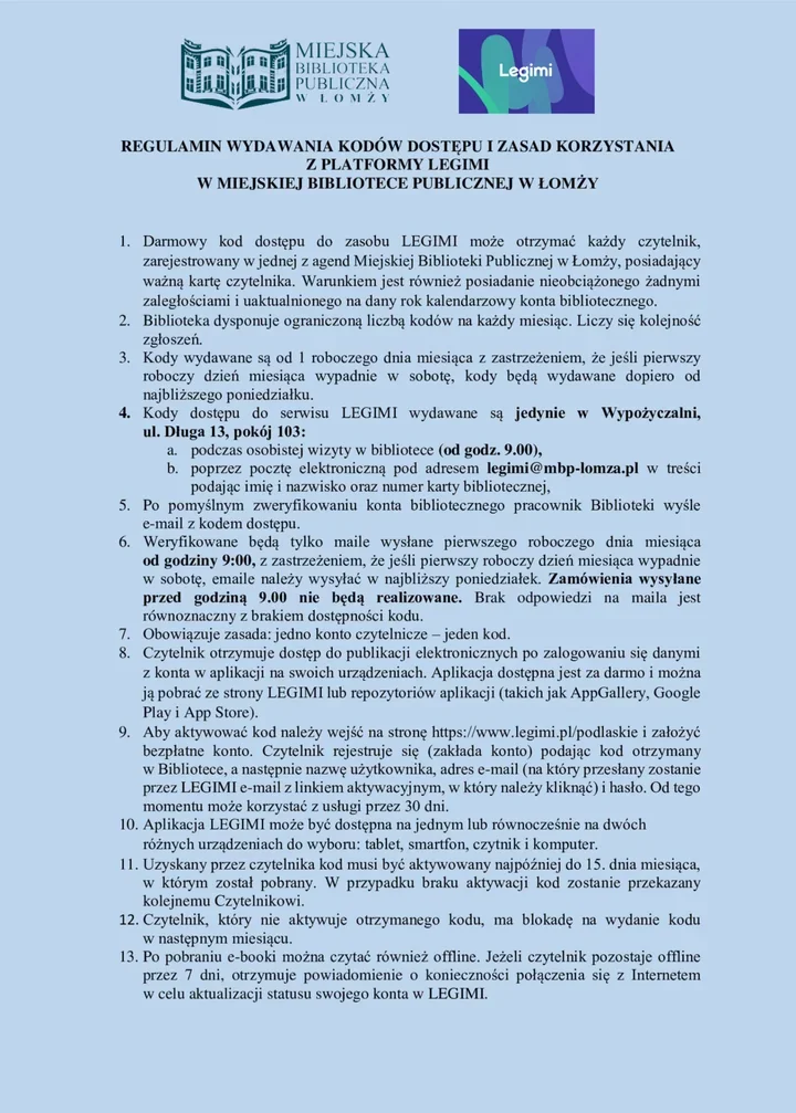 We wrześniu Łomża znów rozdaje kody Legimi - książki czekają online