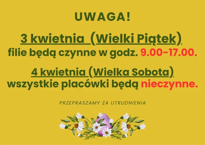 Biblioteka przed Wielkanocą zmienia rytm - tu zdążysz po książki