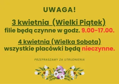 Biblioteka przed Wielkanocą zmienia rytm - tu zdążysz po książki