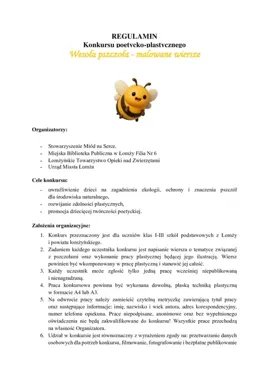 Wesoła pszczoła znów szuka małych poetów i plastyków z Łomży 🐝