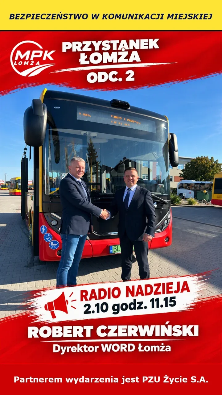 MPK Łomża i WORD o bezpieczeństwie na drodze w nowym odcinku audycji