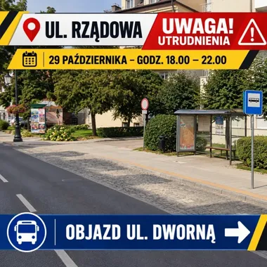 W Łomży autobusy pojadą przez Dworną. Przystanek przy Rządowej będzie wyłączony