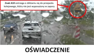 MPK kwestionuje część relacji o przejeździe. Wskazuje na znaki i sygnalizację