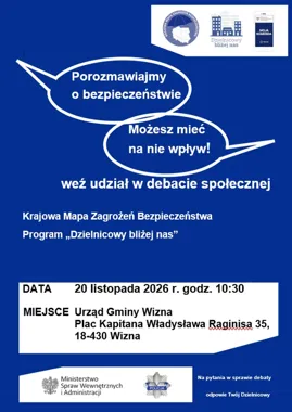 Mieszkańcy Wizny spotkają się z policjantami. Będzie debata o bezpieczeństwie