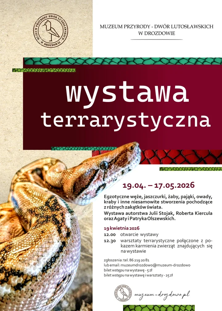Węże, pająki i żywe pokazy w drozdowskim muzeum przyciągną odważnych